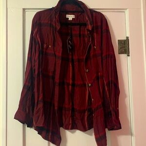 Plaid button down top